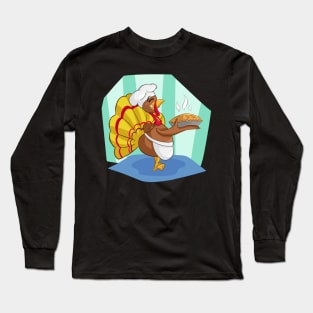 Happy Thanksgiving Turkey & Apple Pie Long Sleeve T-Shirt